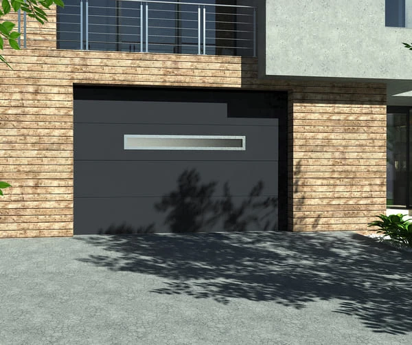 porte de garage sectionnelle noire at fermetures